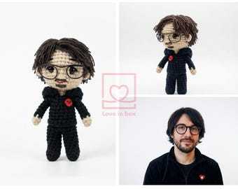 Look Alike Doll, Crochet People, Personalized Crochet Dolls From Photo, Memorial Doll, Crocheted Custom Knit Person, Memorial Keepsake