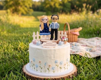 Custom Wedding Cake Topper Crochet Couple Dolls based on Photo, Personalized Portrait Dolls, Anniversary Gift for Couple, Look Alike Dolls