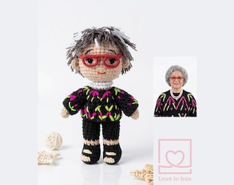 Custom Crochet Memorial Doll from Photo, Personalized Doll Keepsake, Custom Portrait Doll In Loving Memory, Mother's Day Special Gift