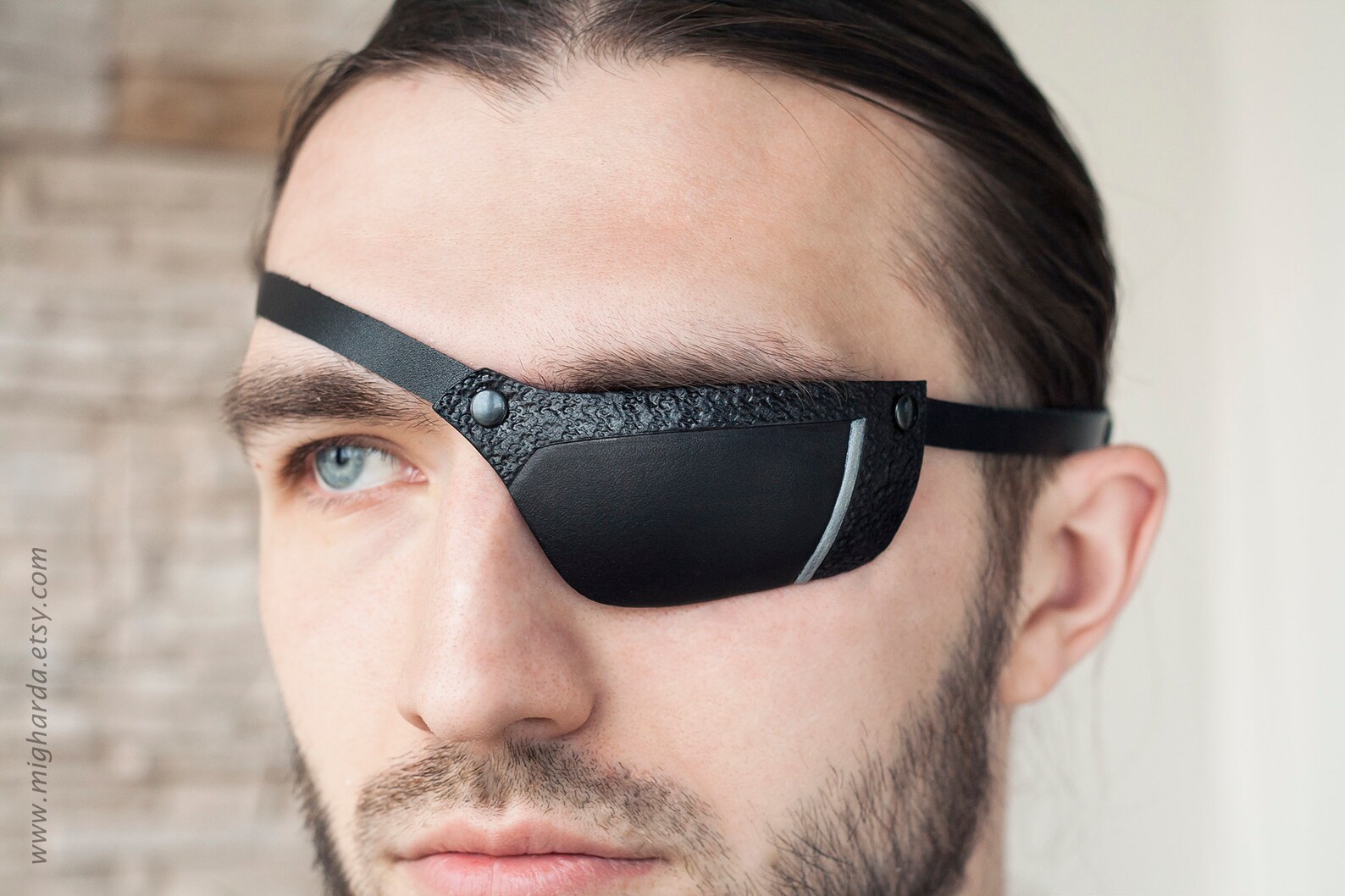 Black Leather Eye Patch Slim Eye Patch Sport Eye Patch Etsy