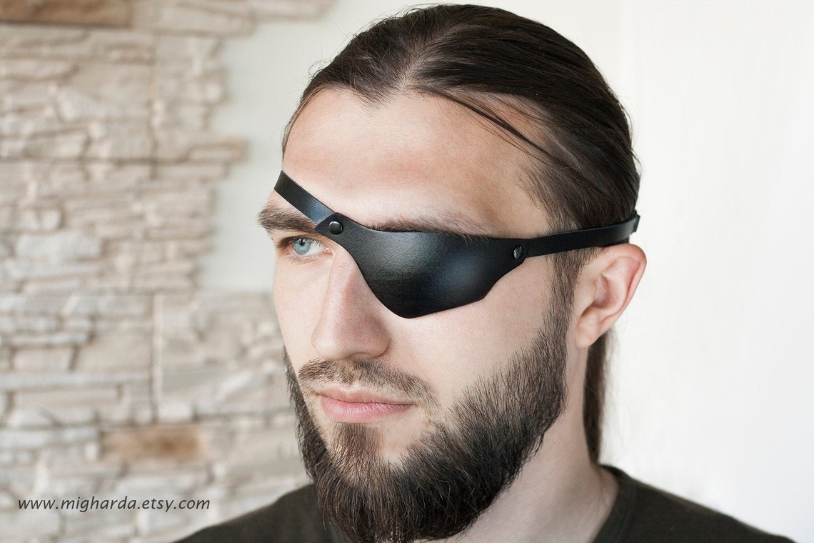 NEW Leather Eye Patch Black Eye Patch Unisex Eye Patch Man Etsy