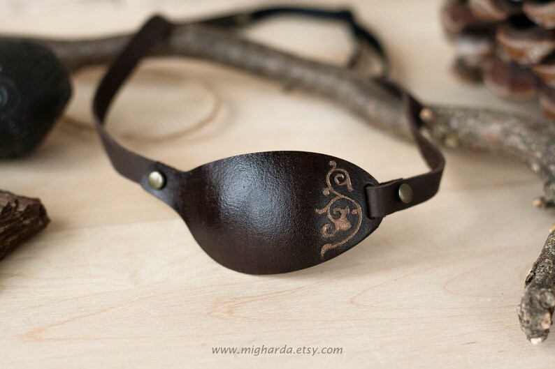 NEW Glamour Eye Patch Stylish Leather Small Eye Patch Dark Etsy