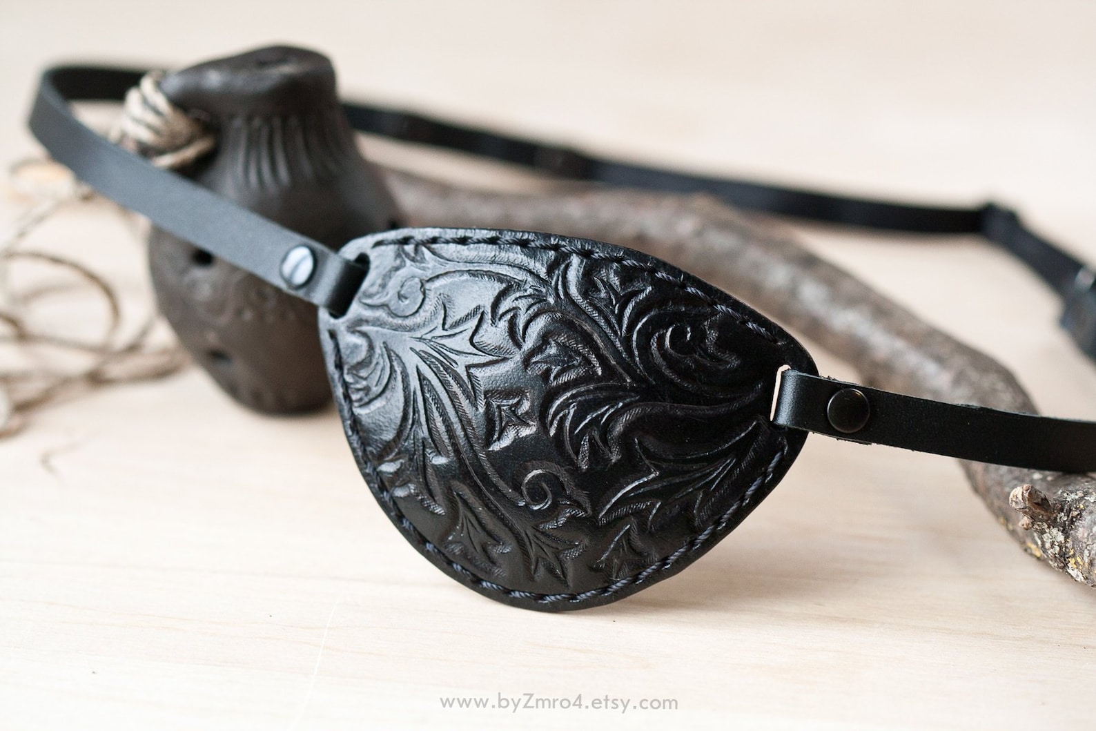 Eye Patch Leather Black Eye Patch Tooled Eye Patch Eye Etsy