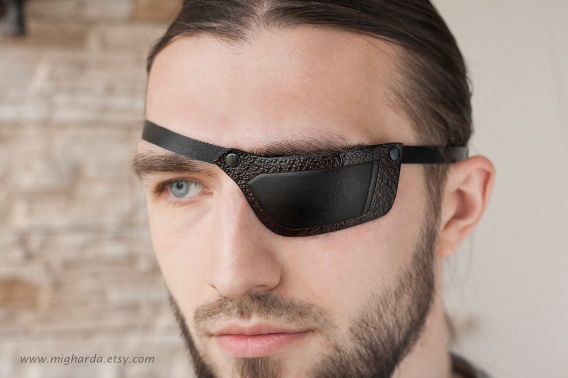 Cuir Slim Eye Patch Unisex Eye Patch Black Brown Eye Patch Etsy
