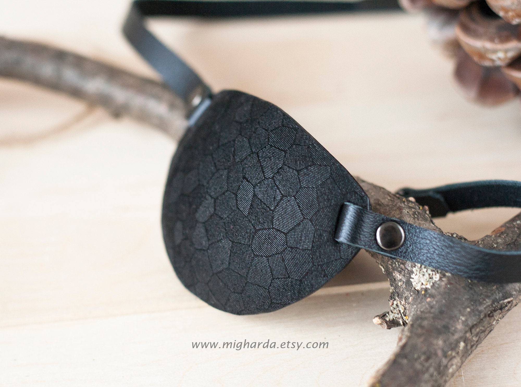 NEW Leather Eye Patch Eyepatch Black Eye Patch Textured Etsy