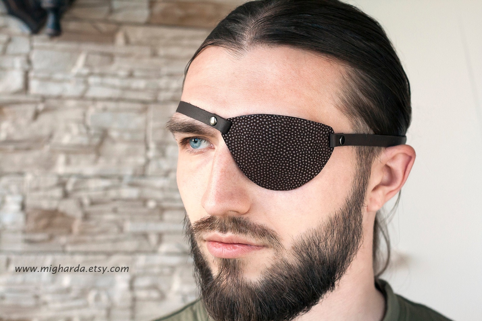 NEW Brown Leather Eye Patch Eyepatch Adjustable Eye Patch Etsy