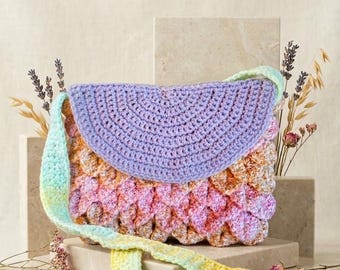 Mermaid Scale Crossbody Bag - Crochet pattern (Digital Product)
