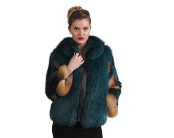 Luxury gift |   Fox Fur coat | Fur jacket full skin |  Wedding or anniversary present