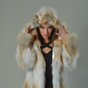 Golden Fox Fur Waist Length Jacket Fox Fur Jacket Fox Fur - Etsy