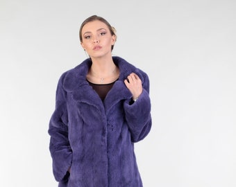 Purple Mink Fur Coat | Purple Fur Coat | Sapphire Mink Coat | Luxury Fur Coat | Mink Fur Coat | Fur Coat Gift