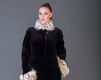 Luxury gift | Beaver fur Coat | Collar and cuffs | Fur jacket full skin |  Wedding or anniversary present