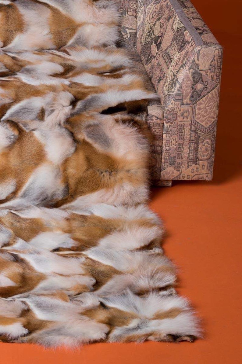 Red Canadian Fox Fur Blanket Luxury Bedding Red Fox Etsy