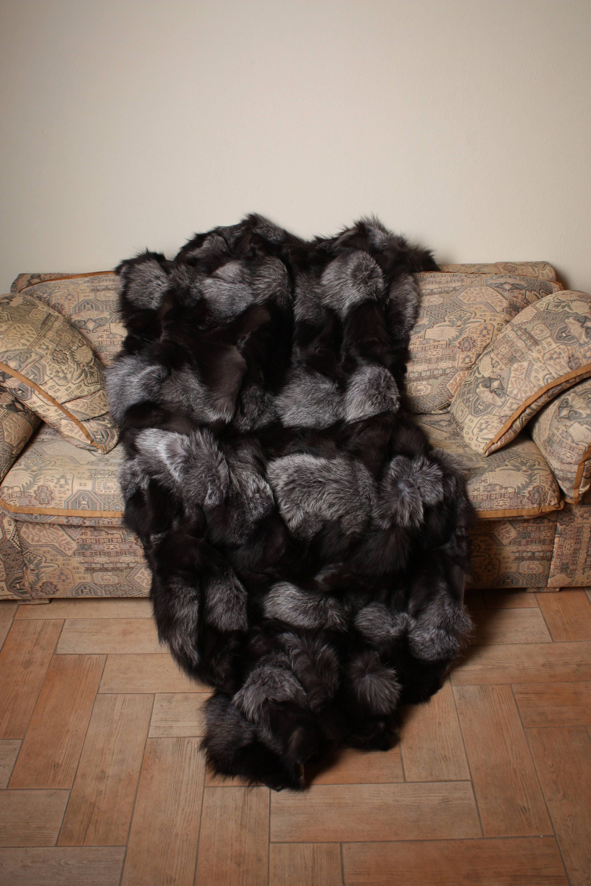 Silver Fox Fur Blanket Luxury Bedding Silver Fox Blanket Etsy