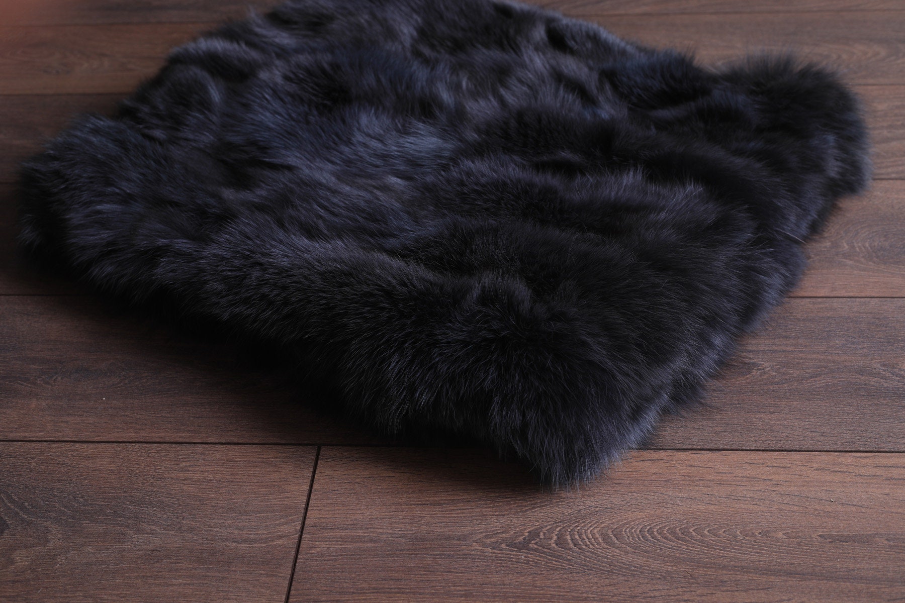 Dark Grey Fox Fur Blanket Luxury Bedding Dark Grey Fox Etsy