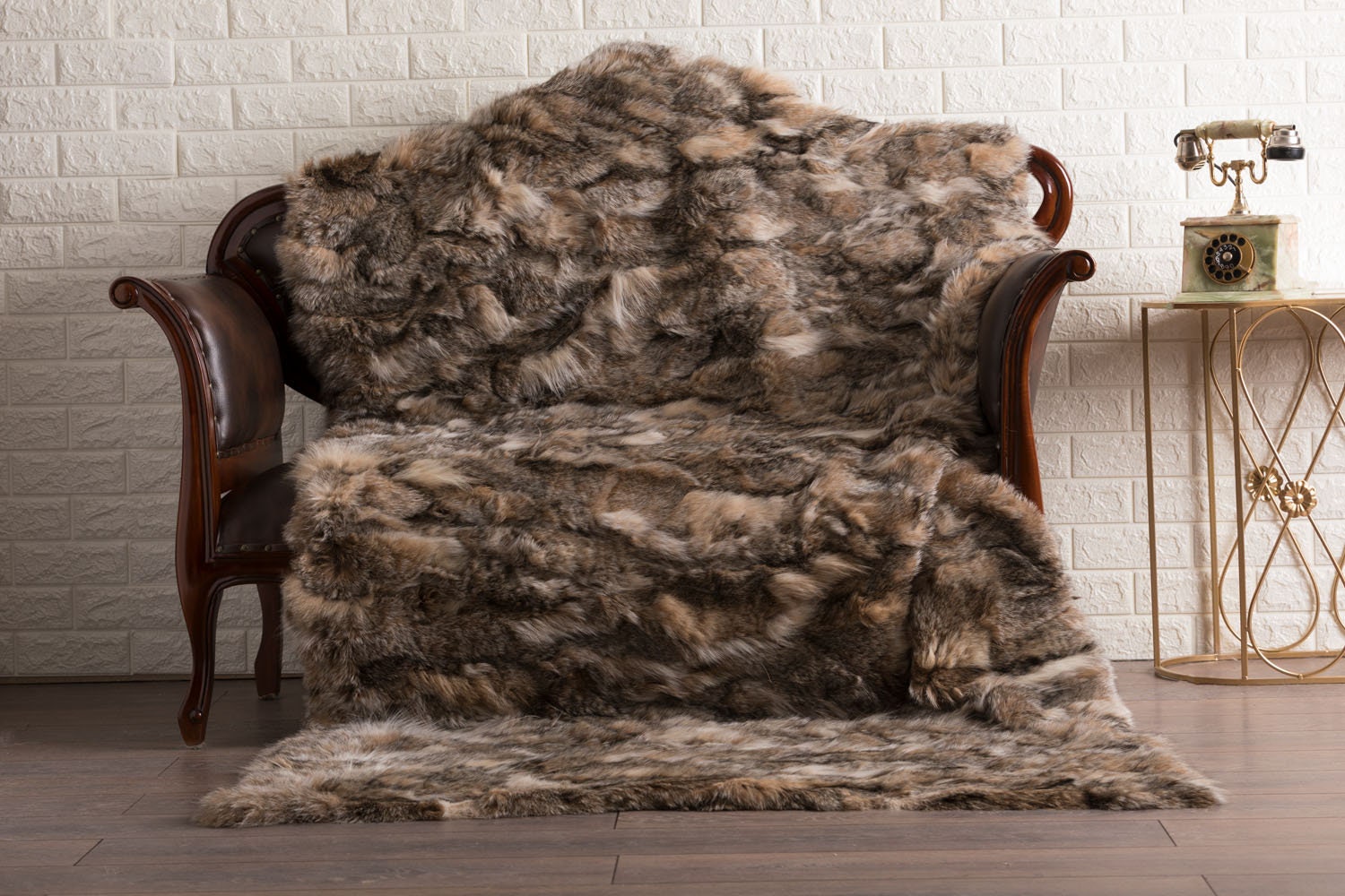 Full Pelt Red Fox Fur Blanket for Luxurious Home Decor at