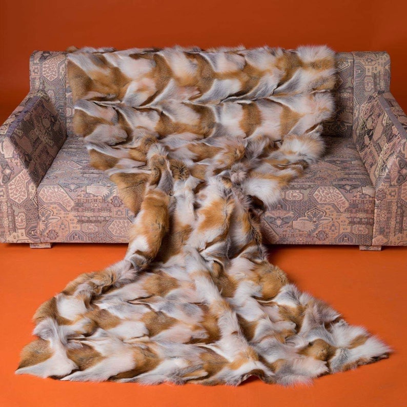 Red Canadian Fox Fur Blanket Luxury Bedding Red Fox Etsy