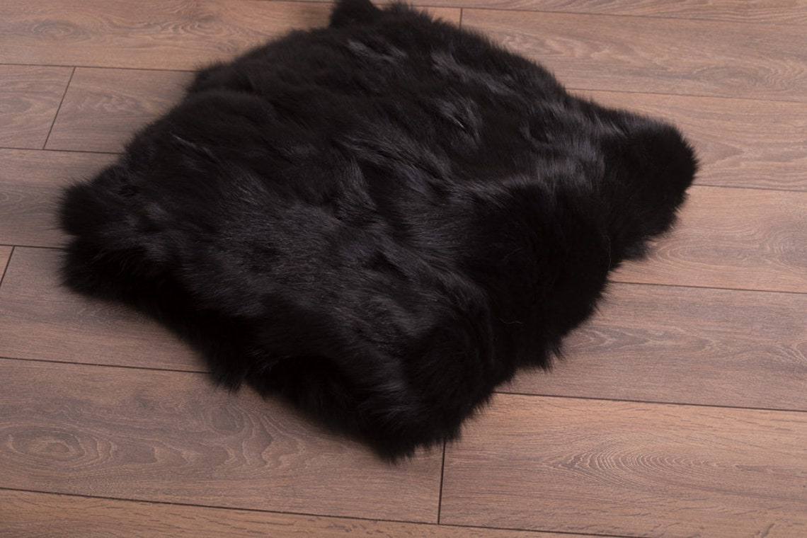Black Fox Fur Blanket Luxury Bedding Black Fox Blanket Etsy