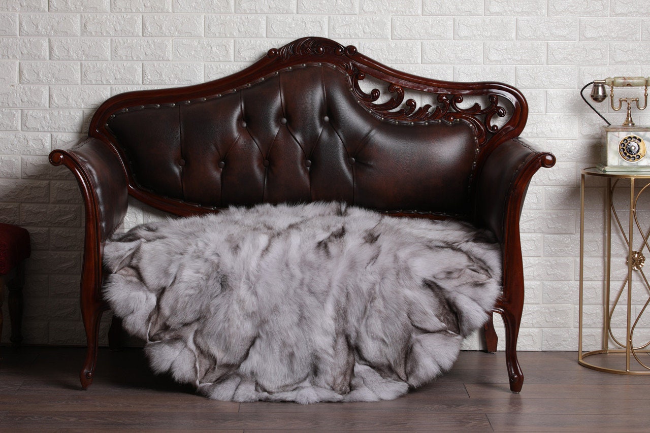 Silver Fox Fur Blanket Luxury Bedding Silver Fox Blanket Etsy