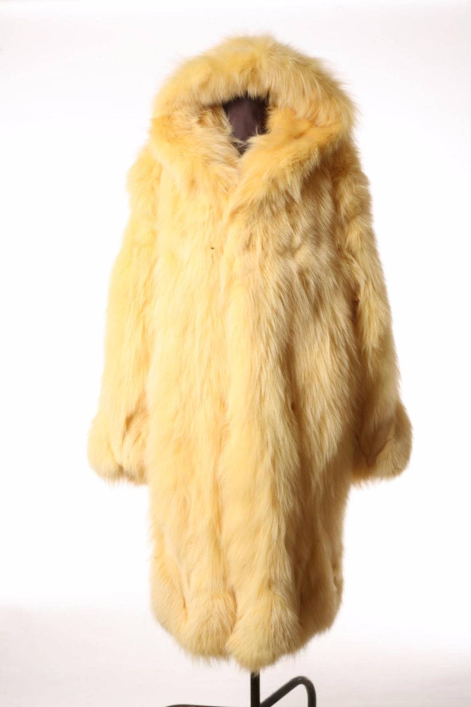 Luxury Gift Mens Yellow Fox Fur Coat Fur Jacket Full Etsy