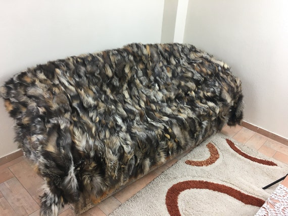 Cross Fox Fur Blanket / Ropa de cama de lujo / Cross Fox | Etsy México