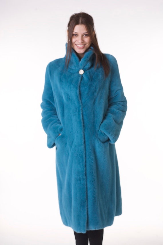 manteau hiver turquoise