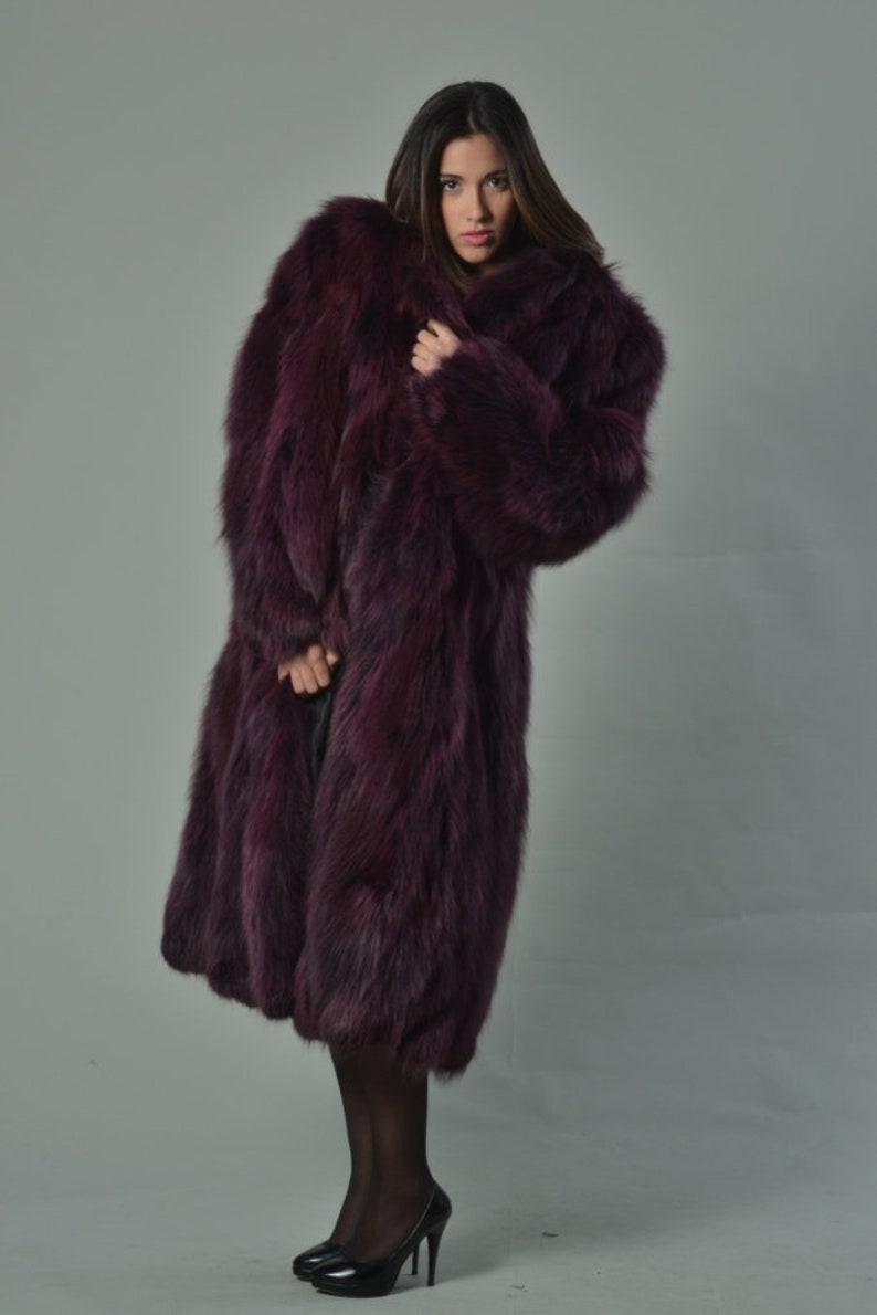 Luxury Gift Fox Fur Coat Fox Collar Full Length Women's - Etsy