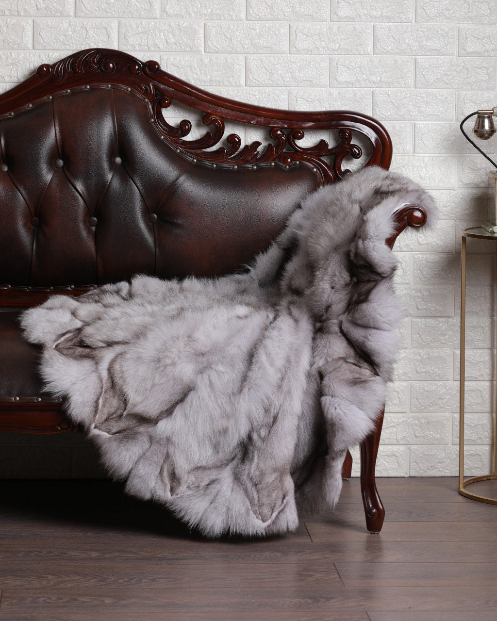 Silver Fox Fur Blanket Luxury Bedding Silver Fox Blanket Etsy