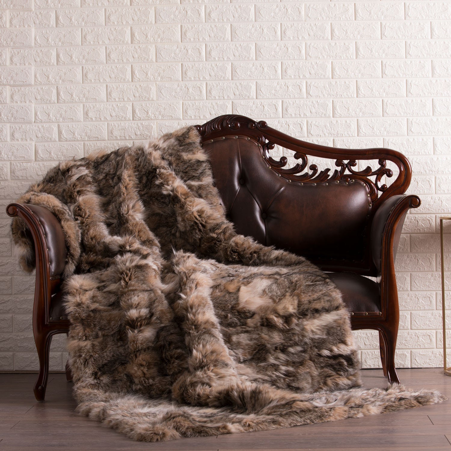 Full Pelt Red Fox Fur Blanket for Luxurious Home Decor at