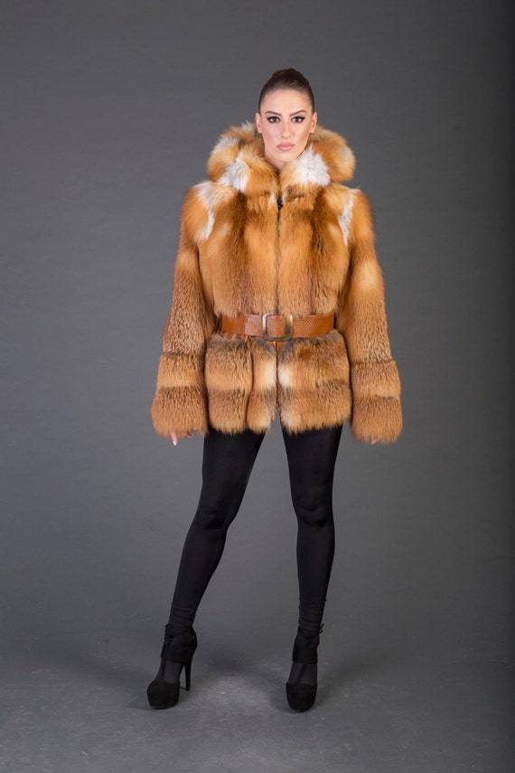 red fox fur jacket