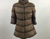 A brand new Luxury gift Brown astrakhan fur coat short sleeves Wedding or anniversary present SAGA MEXA