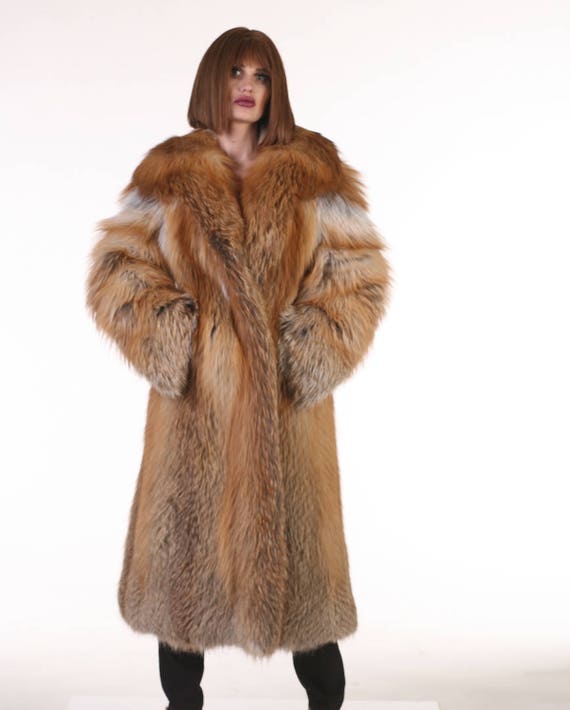 Luxury Gift Full Length Red Fox Fur Coat Hooded Fur Jacket - Etsy Ireland
