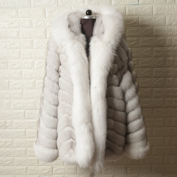 Mens Full Skin FINRACOON Fur Jacket/coat With Huge Collar 