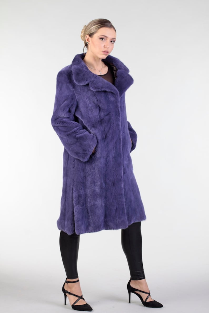 Purple Mink Fur Coat Purple Fur Coat Sapphire Mink Coat Etsy