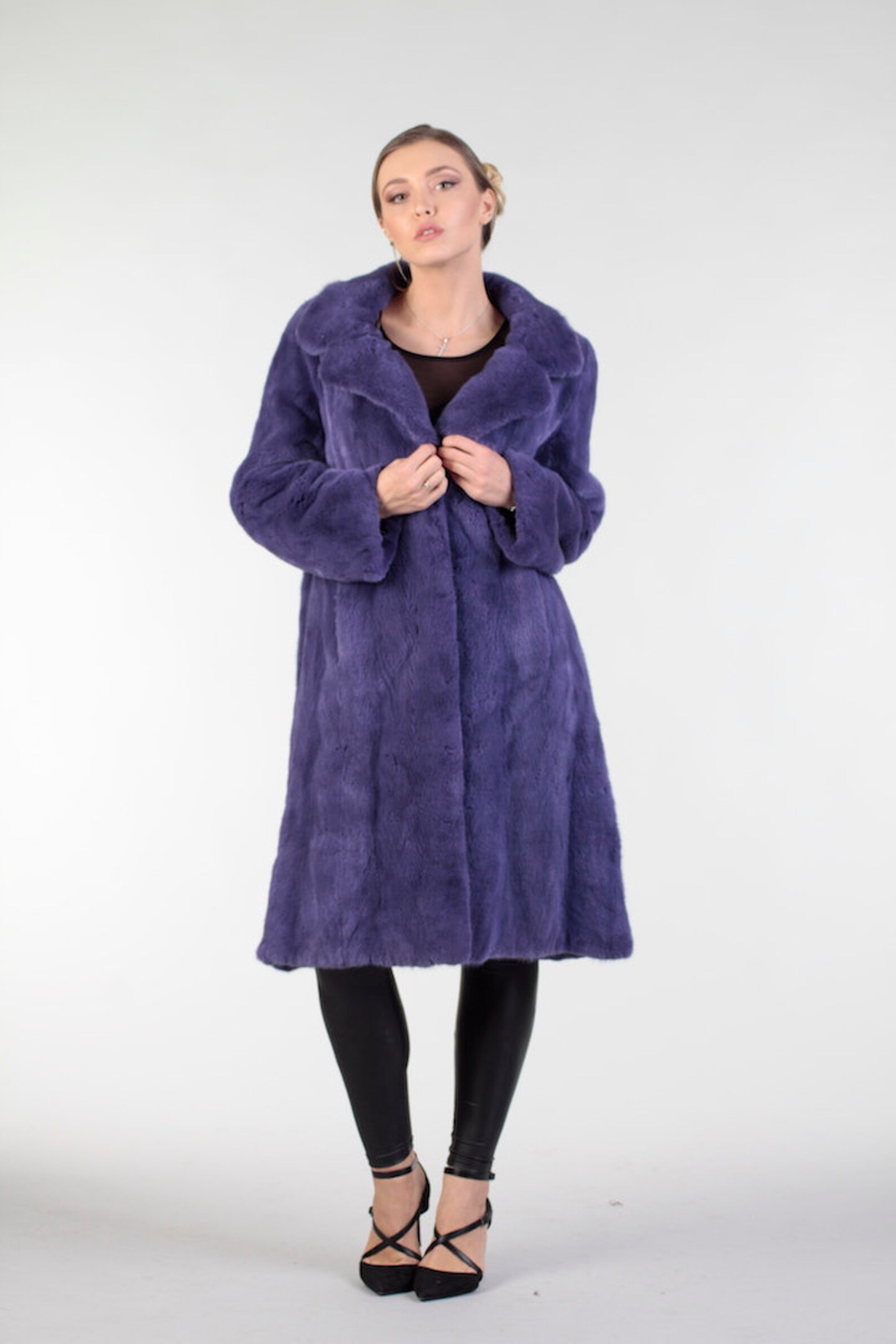 Purple Mink Fur Coat Purple Fur Coat Sapphire Mink Coat Etsy
