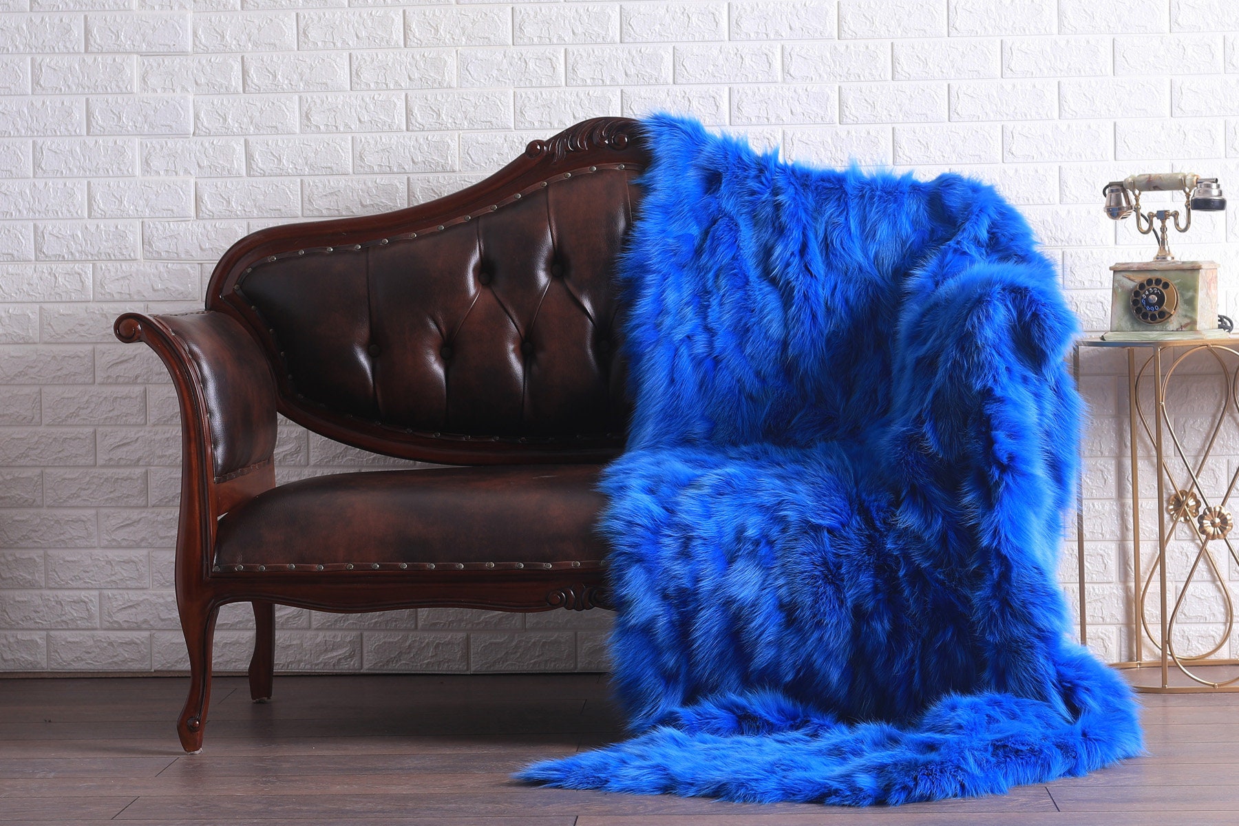 Blue Fox Fur Blanket Luxury Bedding Blue Fox Blanket Etsy