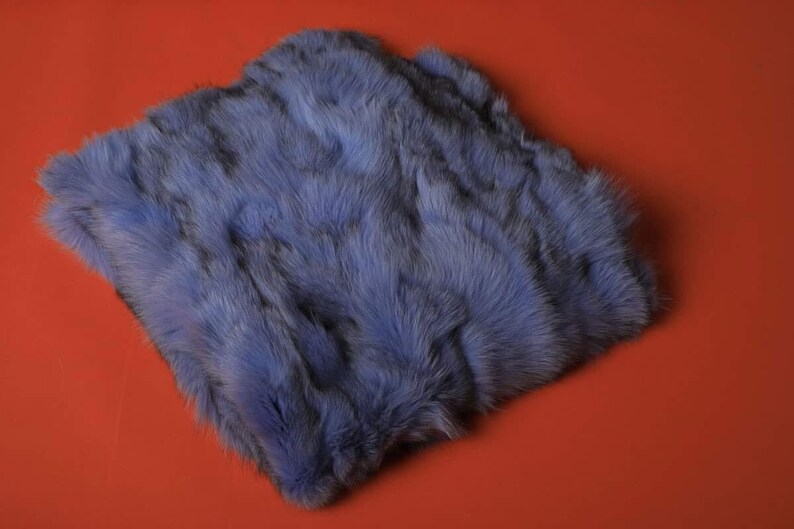 Blue Color Fox Fur Blanket Luxury Bedding Blue Fox Blanket Etsy