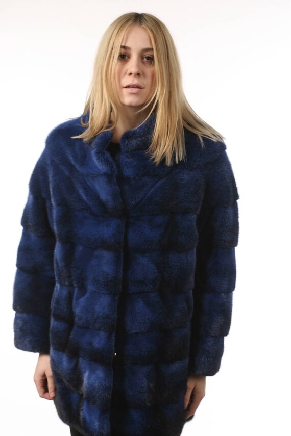 Day Furs, Inc. Man's Navy Blue Mink Fur Jacket