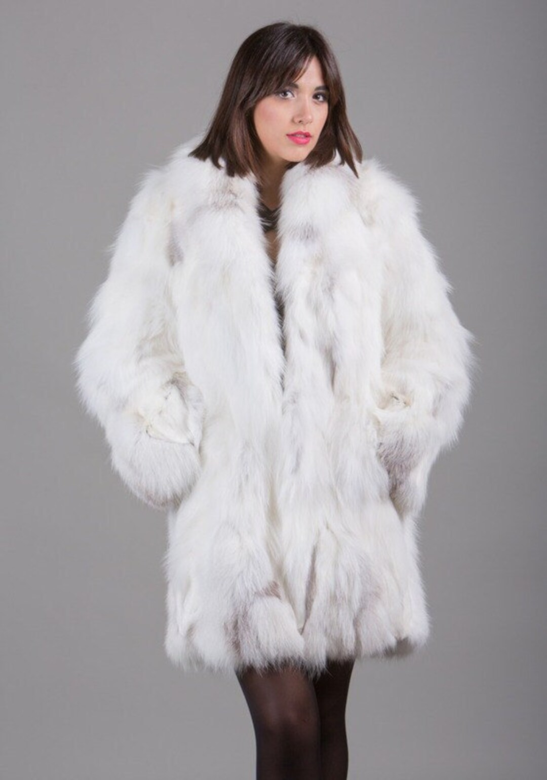 Luxury Gift Shadow Fox Fur Coat Fur Jacket Wedding or - Etsy