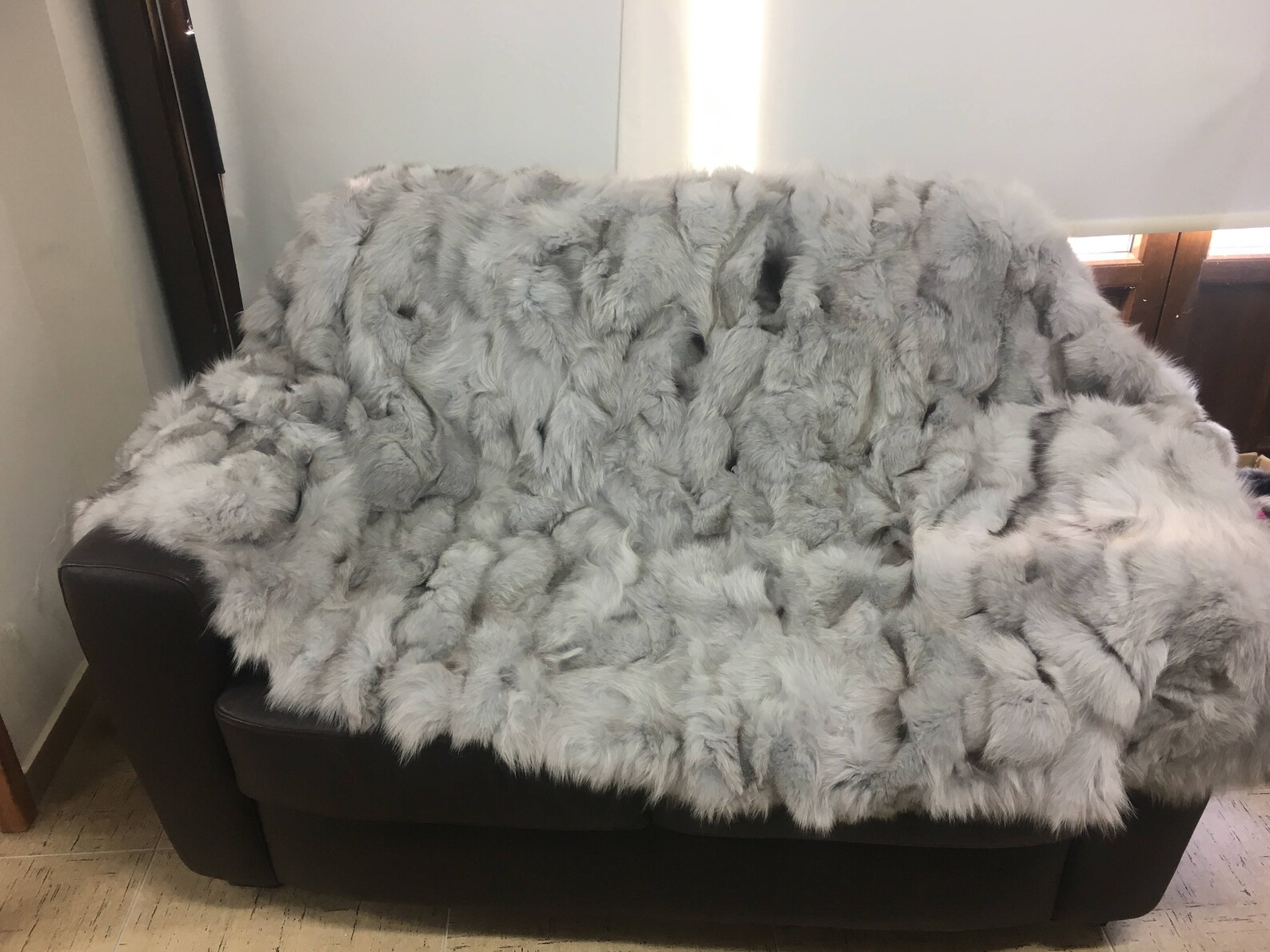 Grey Fox Fur Blanket Luxury Bedding Grey Fox Blanket Etsy
