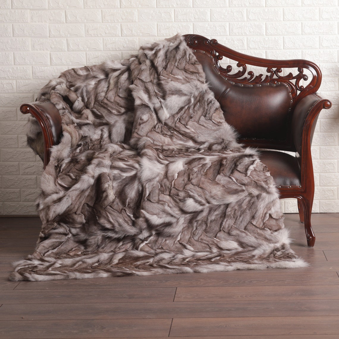 Blue Fox Fur Blanket Luxury Bedding Blue Fox Blanket Etsy