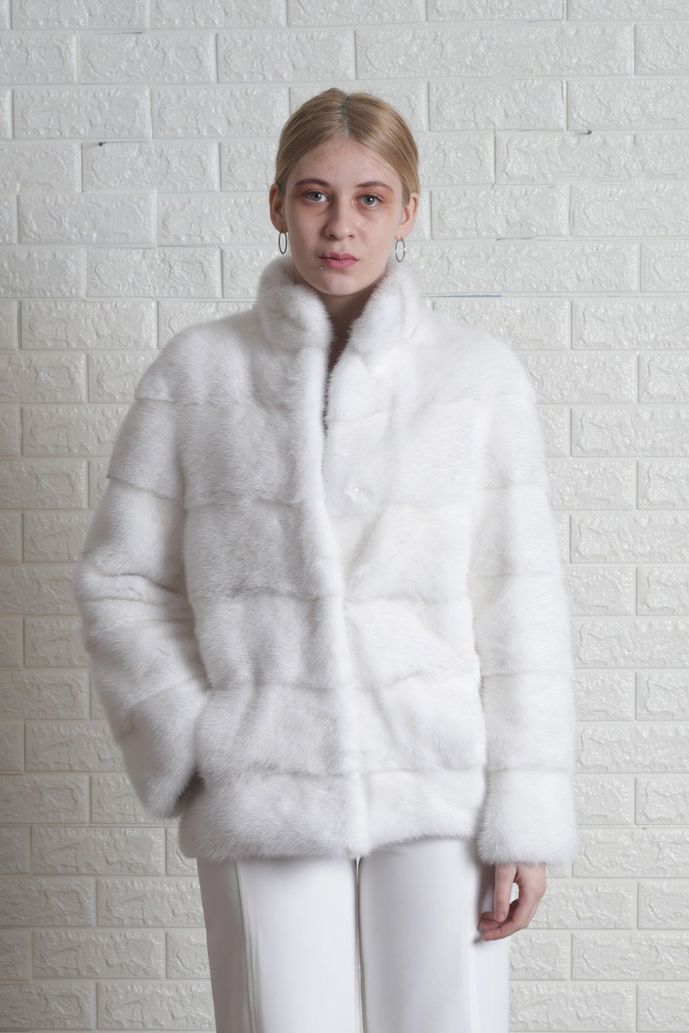 White Mink Fur Coat White Fur Coat Mink Coat Luxury Fur Coat Mink