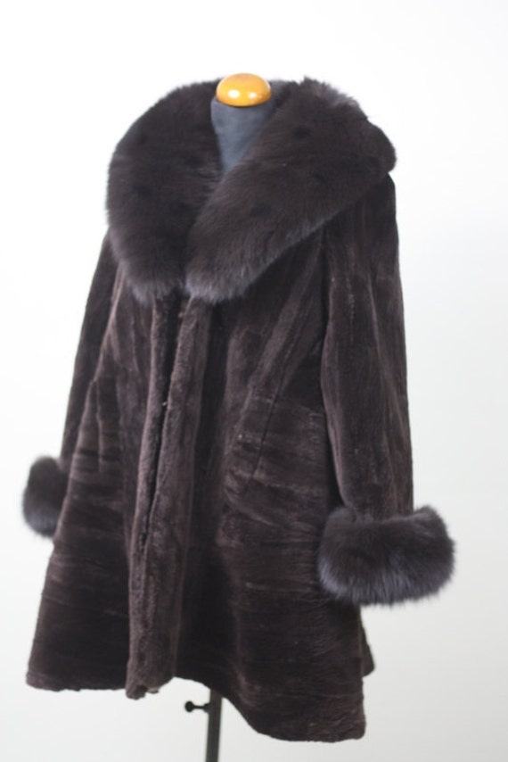 Luxury Gift Sheared Brown Beaver Fur Coat Jacket Swing Ireland Sheared Brown Beaver Fur Coat, Sheared Beaver Fur Swing Coats