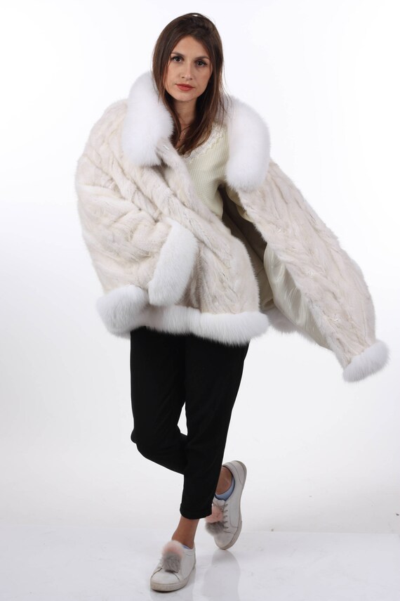 Mink fur cape sale