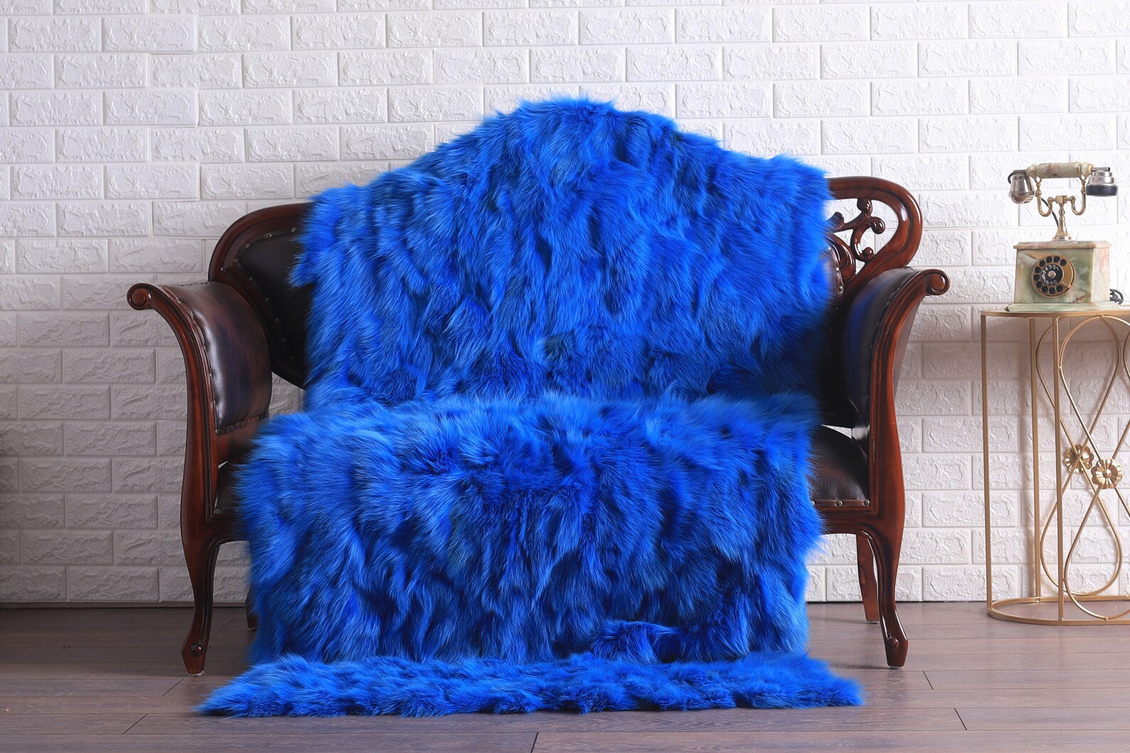 Blue Fox Fur Blanket Luxury Bedding Blue Fox Blanket Etsy