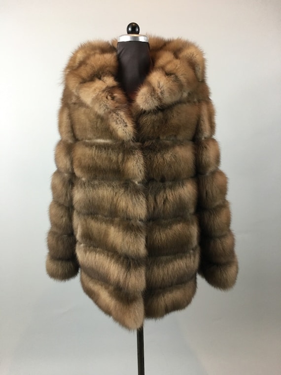 Luxury gift/ Sable fur coat/ Fur jacket /Hooded Weddingor | Etsy