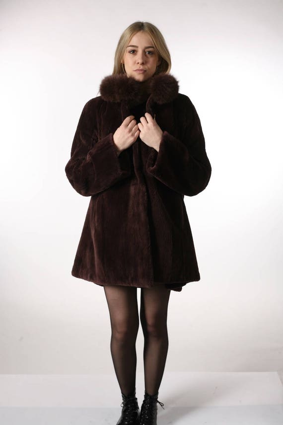 Luxury Gift Sheared Brown Beaver Fur Coat Jacket Swing Singapore Luxury Gift Sheared Brown Beaver Fur, Sheared Beaver Fur Swing Coats