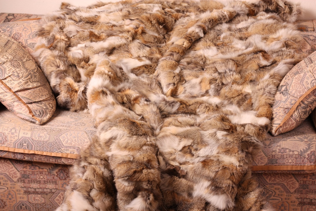 Red Fox Fur Blanket Luxury Bedding Red Fox Blanket Animal Hide Blanket