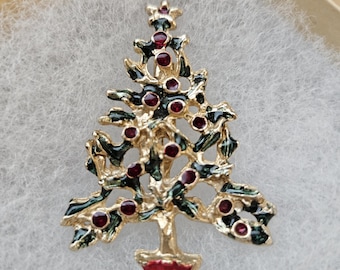 Precioso y original broche/pin de árbol de Navidad. Vintage de los años 60.