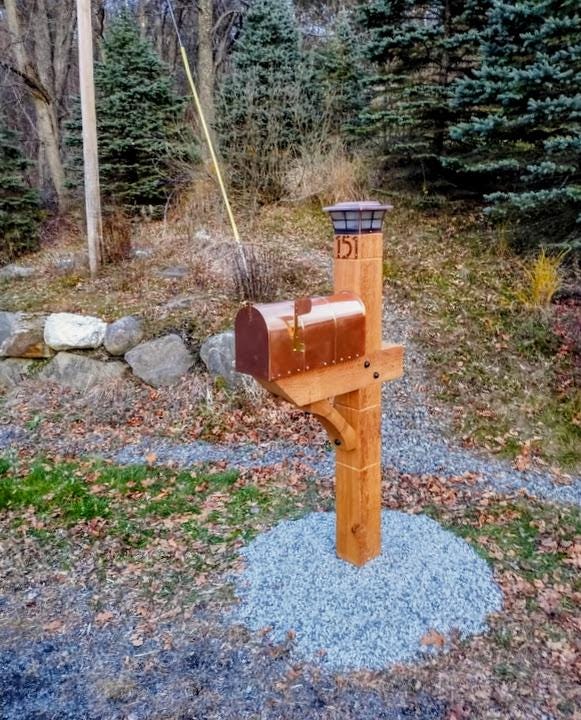 Custom Cedar Mailbox Post: Modern Rustic Outdoor Hardware (6x6) - Etsy