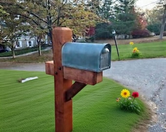 Rustic custom 6x6 Cedar mailbox post.